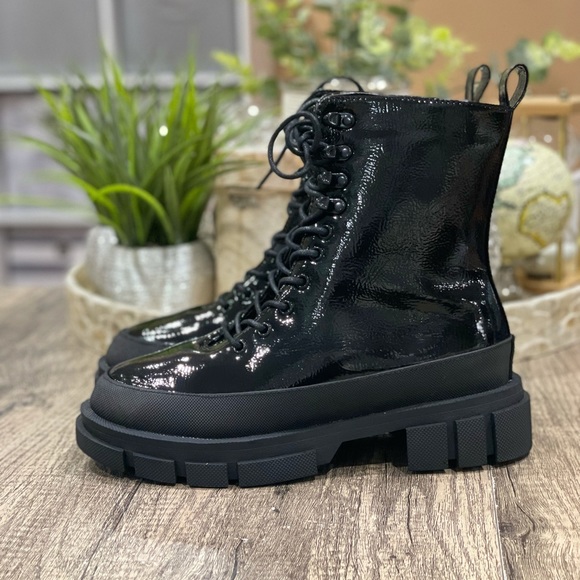 🆕 Chunky Sole Moto Biker Boots 90s Style Y2K Platform Fashion Combat - Picture 11 of 14